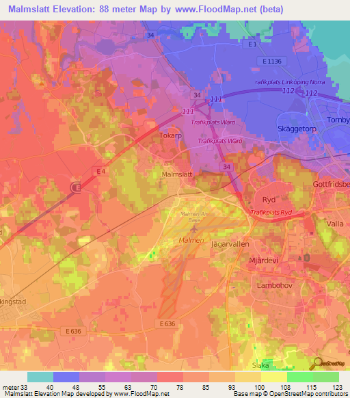 Malmslatt,Sweden Elevation Map