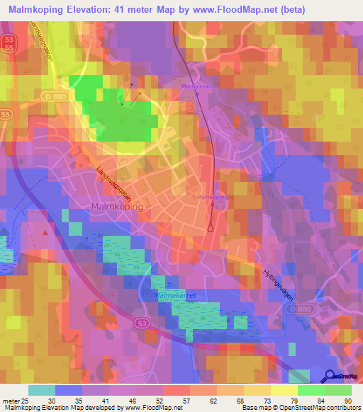 Malmkoping,Sweden Elevation Map