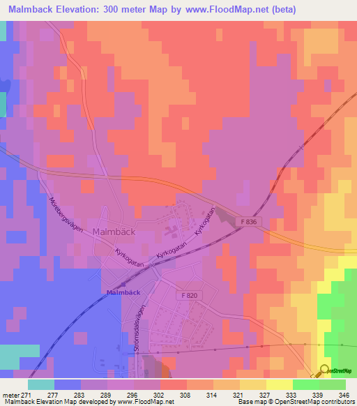 Malmback,Sweden Elevation Map