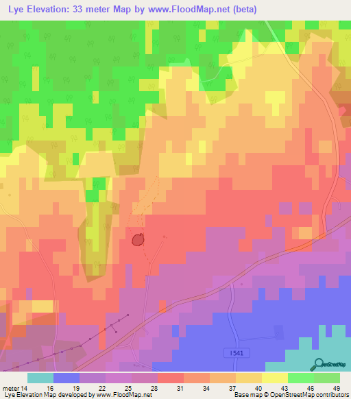 Lye,Sweden Elevation Map