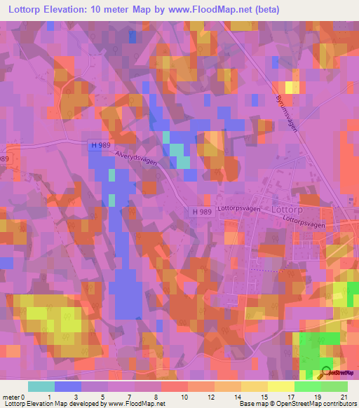 Lottorp,Sweden Elevation Map