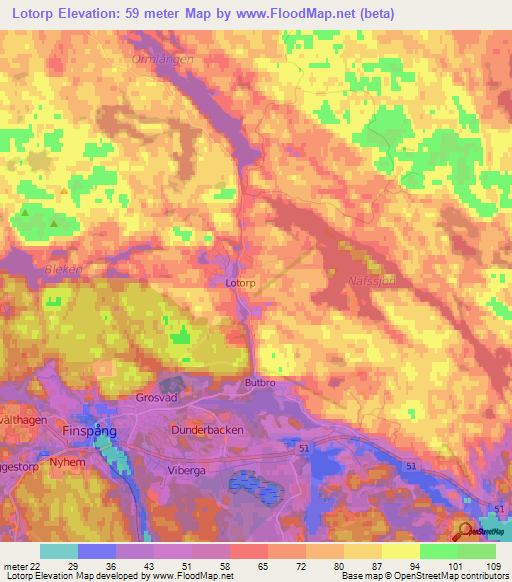 Lotorp,Sweden Elevation Map