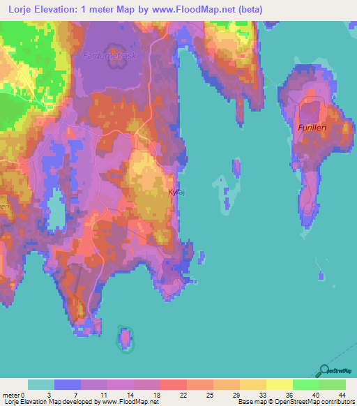 Lorje,Sweden Elevation Map