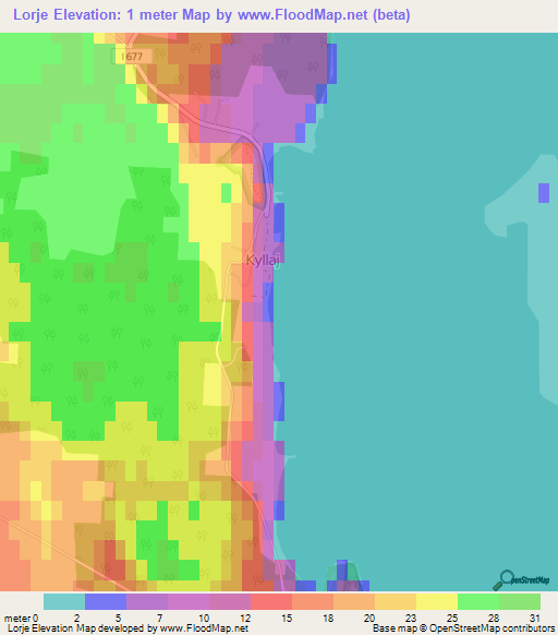 Lorje,Sweden Elevation Map