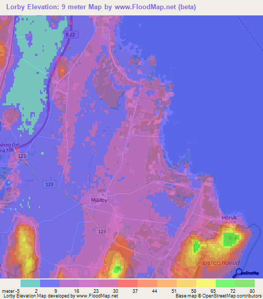 Lorby,Sweden Elevation Map