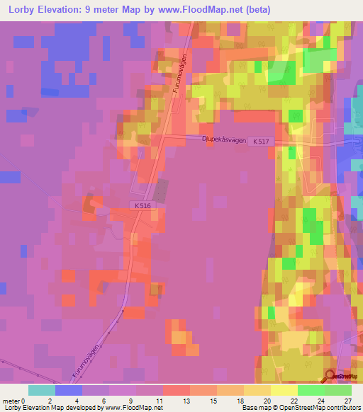 Lorby,Sweden Elevation Map