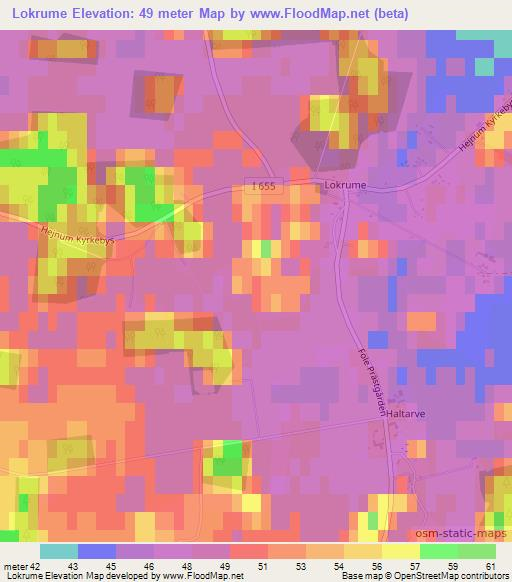 Lokrume,Sweden Elevation Map