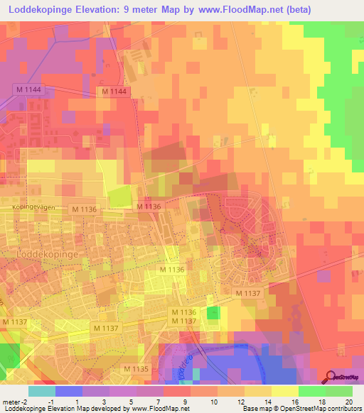 Loddekopinge,Sweden Elevation Map