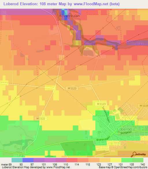 Loberod,Sweden Elevation Map