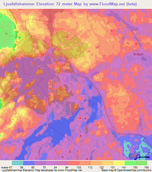 Ljusfallshammar,Sweden Elevation Map