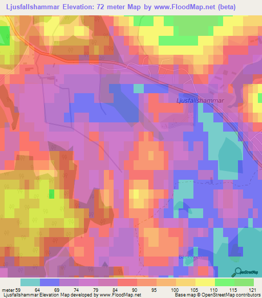 Ljusfallshammar,Sweden Elevation Map