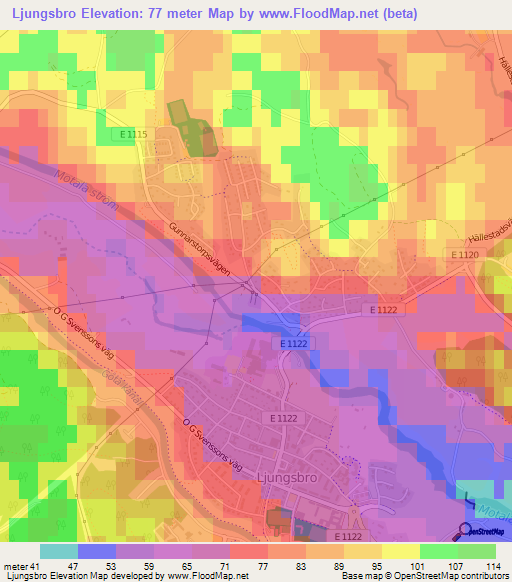 Ljungsbro,Sweden Elevation Map