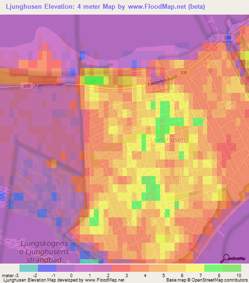 Ljunghusen,Sweden Elevation Map