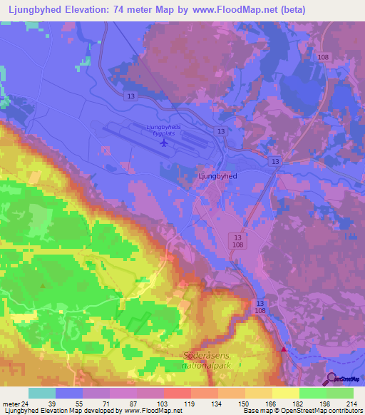 Ljungbyhed,Sweden Elevation Map