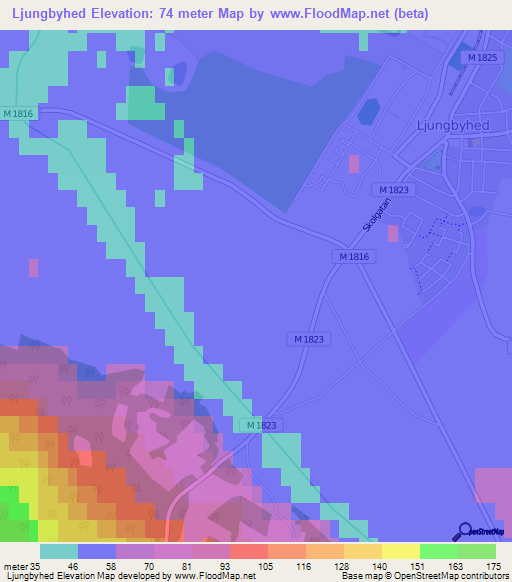 Ljungbyhed,Sweden Elevation Map