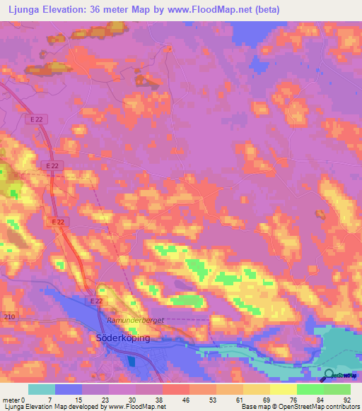 Ljunga,Sweden Elevation Map