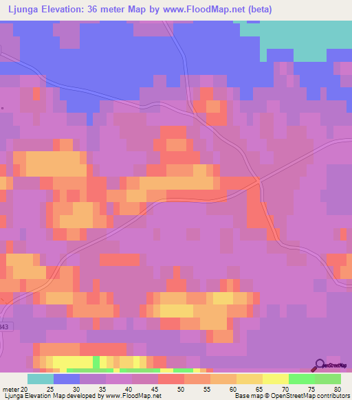 Ljunga,Sweden Elevation Map