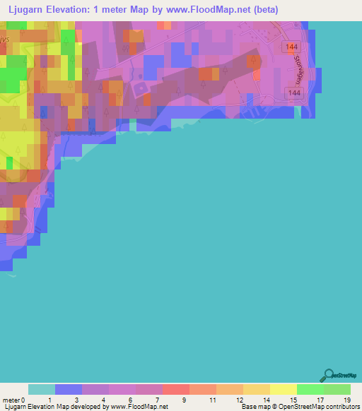 Ljugarn,Sweden Elevation Map