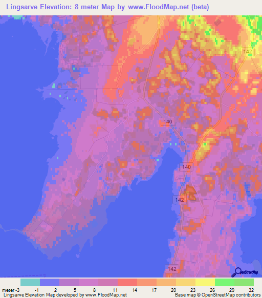 Lingsarve,Sweden Elevation Map