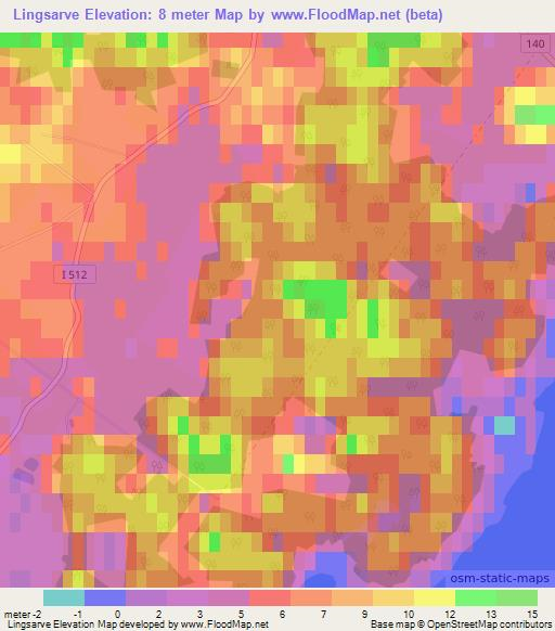 Lingsarve,Sweden Elevation Map