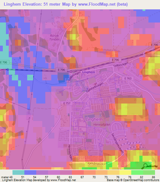 Linghem,Sweden Elevation Map