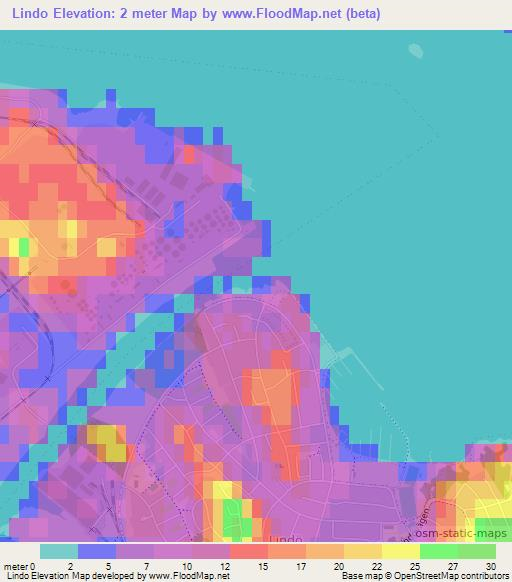 Lindo,Sweden Elevation Map