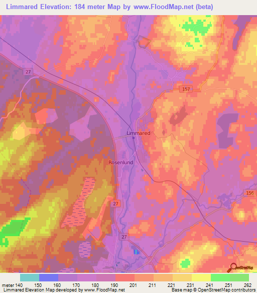 Limmared,Sweden Elevation Map