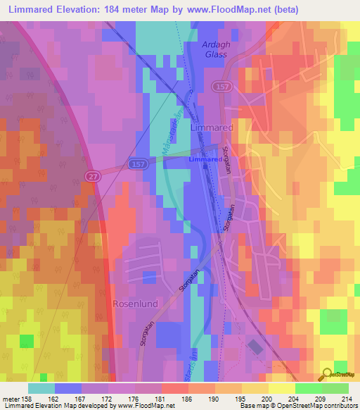 Limmared,Sweden Elevation Map