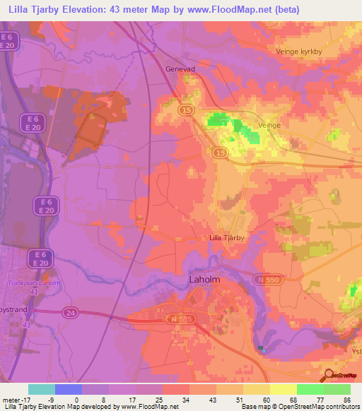Lilla Tjarby,Sweden Elevation Map