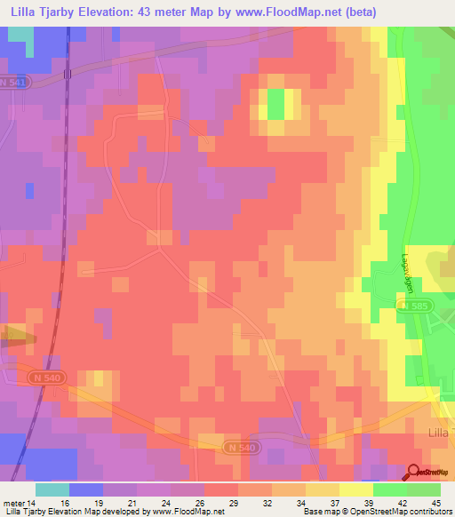 Lilla Tjarby,Sweden Elevation Map