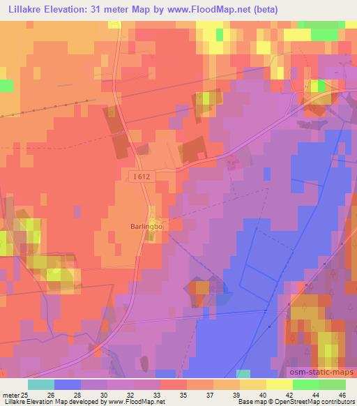 Lillakre,Sweden Elevation Map