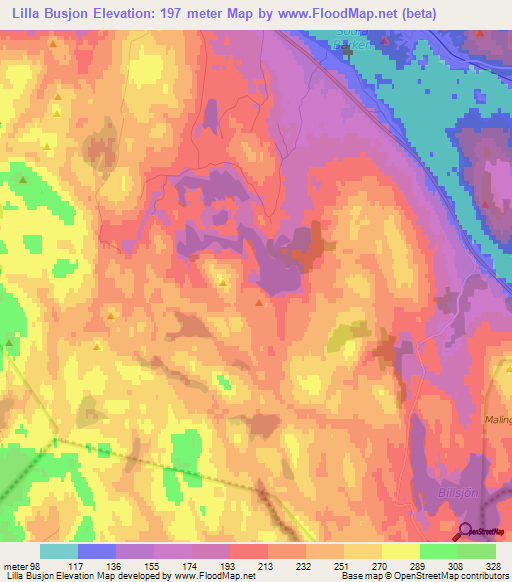 Lilla Busjon,Sweden Elevation Map