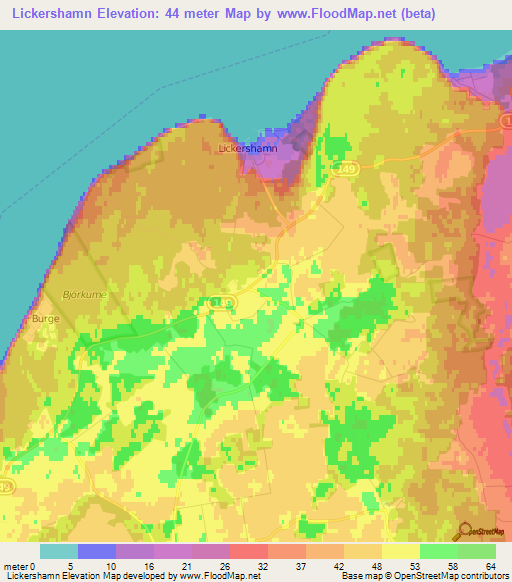 Lickershamn,Sweden Elevation Map