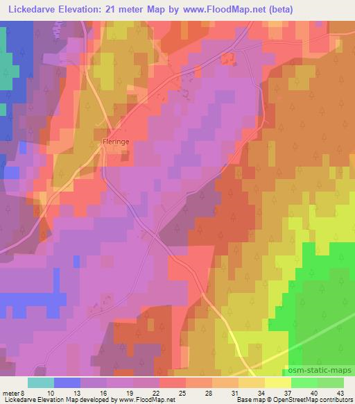 Lickedarve,Sweden Elevation Map