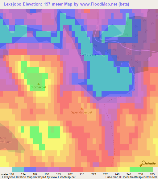 Lexsjobo,Sweden Elevation Map