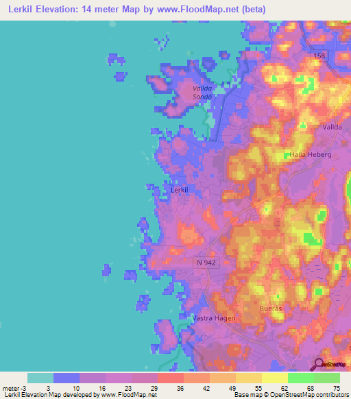 Lerkil,Sweden Elevation Map