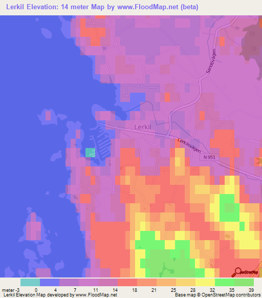 Lerkil,Sweden Elevation Map