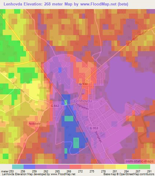 Lenhovda,Sweden Elevation Map