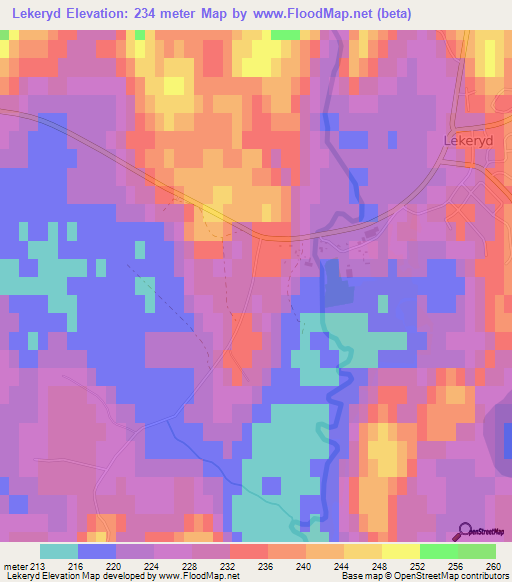 Lekeryd,Sweden Elevation Map