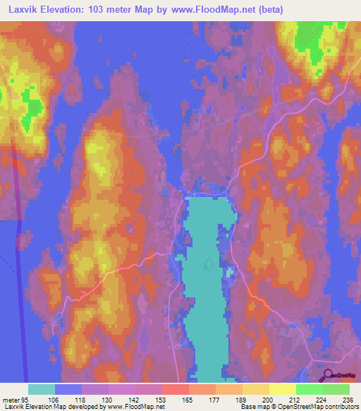 Laxvik,Sweden Elevation Map