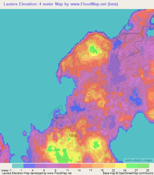 Lauters,Sweden Elevation Map