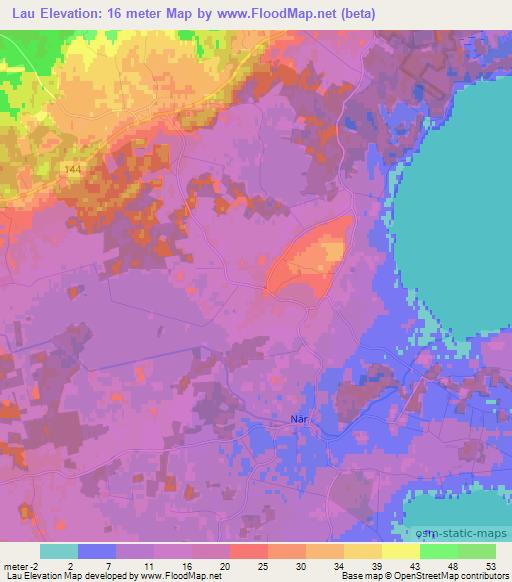 Lau,Sweden Elevation Map