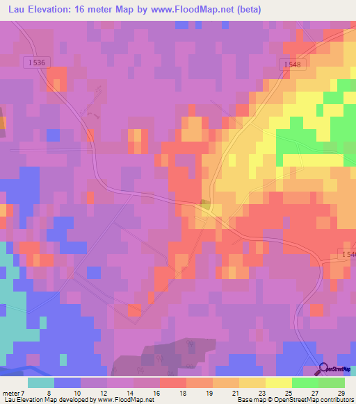 Lau,Sweden Elevation Map