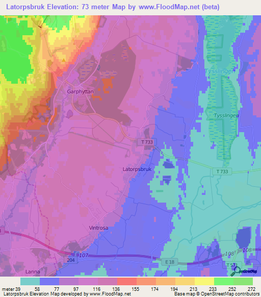 Latorpsbruk,Sweden Elevation Map