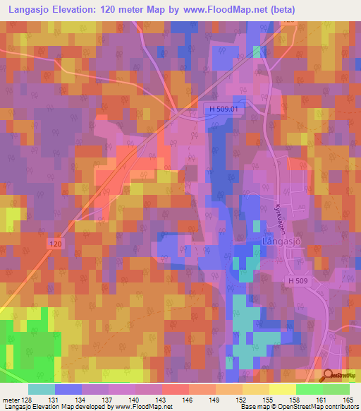 Langasjo,Sweden Elevation Map