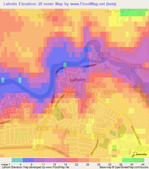 Laholm,Sweden Elevation Map