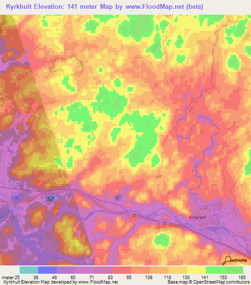 Kyrkhult,Sweden Elevation Map