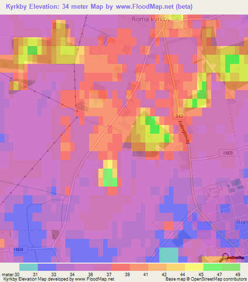 Kyrkby,Sweden Elevation Map