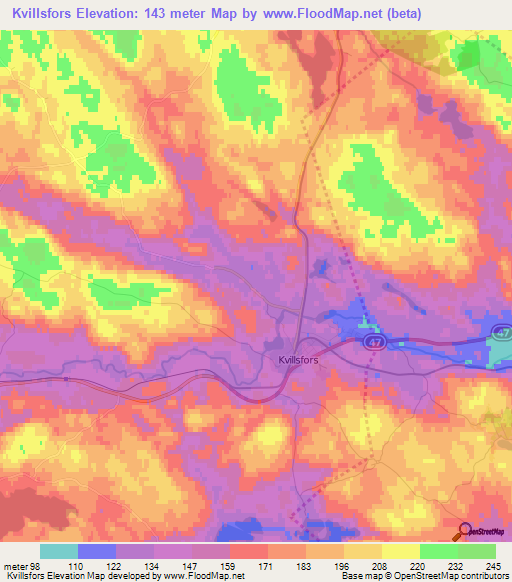 Kvillsfors,Sweden Elevation Map