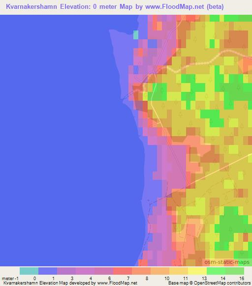 Kvarnakershamn,Sweden Elevation Map